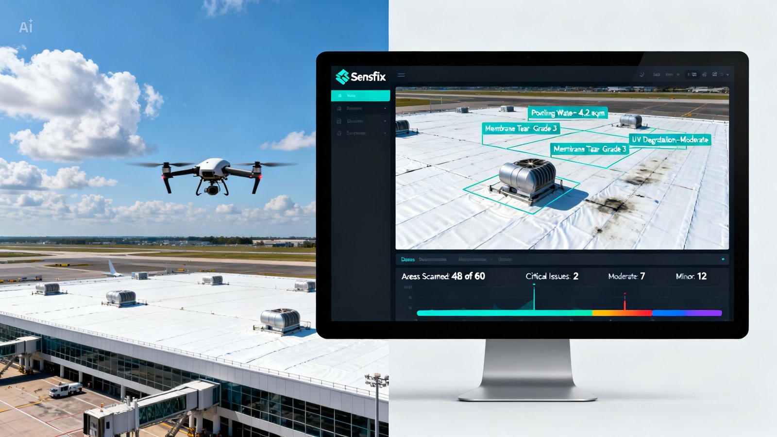 Airport roof and building envelope inspection